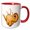 Red/White, variant on 3drose, Cute Orange and White Stegosaurus Dinosaur Illustration, 11oz Two-tone Red Mug
