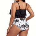 thumbnail image 3 of Zando High Waisted Tankini Bathing Suits for Women Modest Swimsuits with Ruffle 2 Piece Tummy Control Swimwear Black Tree S, 3 of 6