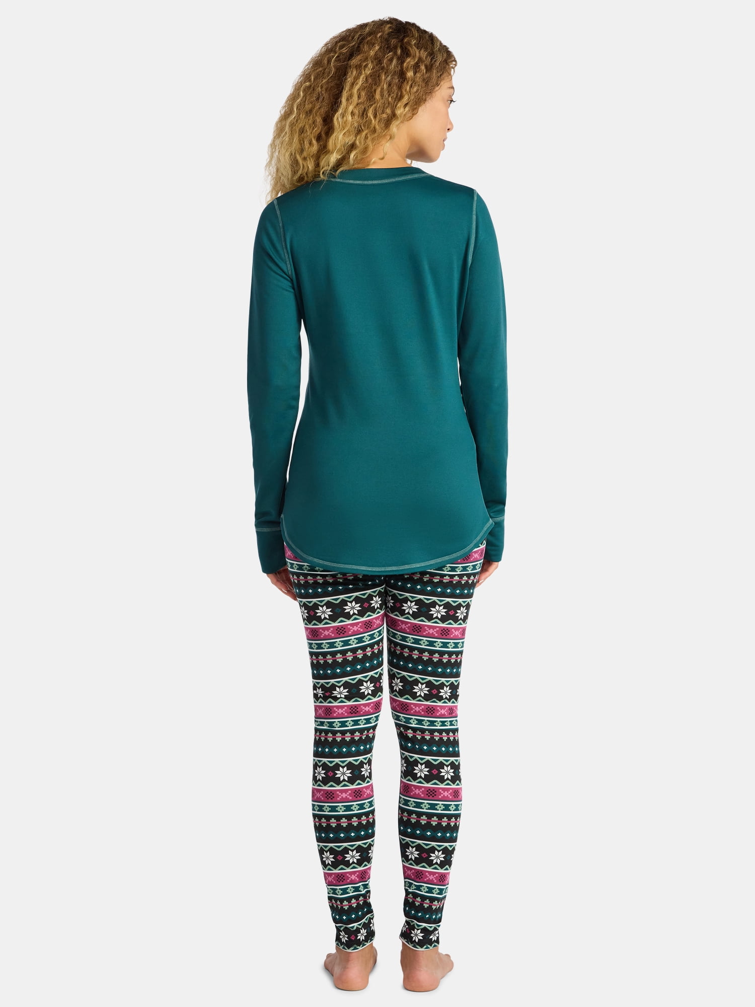 ClimateRight by Cuddl Duds Women's Brushed Comfort Top and Leggings Thermal Base Layer 2-Piece Set, Sizes XS-XXL