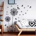 thumbnail image 3 of Vinilo decorativo FLORES DE DIENTE DE LEÓN negro (150x114 cm) I mariposa plantas rama de árbol I adhesivo adhesivo de pared para salón dormitorio cocina oficina adulto niño Vinilos decorativos, 3 of 5