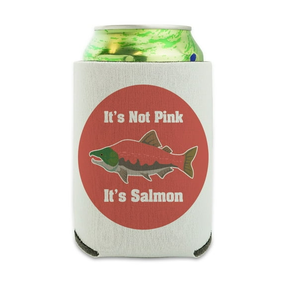 Not Pink Salmon Color Funny Can Cooler - Drink Sleeve Hugger Collapsible Insulator - Beverage Insulated Holder