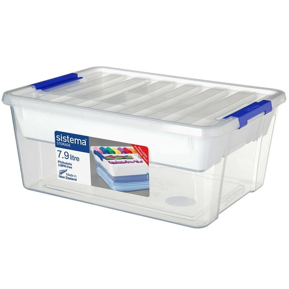 Sistema 70078-02 Home Collection All-Purpose Plastic Storage Container with Organizing Tray and Lid, 8.35 Quart