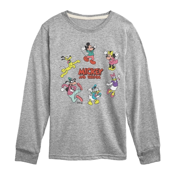 Disney - Mickey Friends Circle - Youth Boys Long Sleeve Graphic T-Shirt