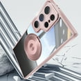 thumbnail image 4 of Designed for Samsung Galaxy S24 Ultra Crystal Clear Back Case, Luxury Case with Lens Protector Drop Protective Magnetic Rotating Ring Kickstand Shockproof Thin Fit Phone Case Cover, Pink, 4 of 7