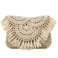 thumbnail image 2 of Bolso de hombro tejido de mimbre de paja con borlas para mujer de verano (Beige) Tmvgtek  Para estrenar, 2 of 9