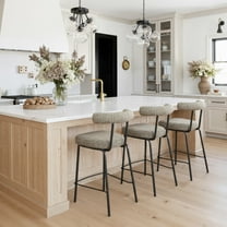 Kede Counter Stool Green Tweed Counter Stool, Modern Style, Soft chenille fabric, Plywood, Indoor Bar