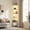 White- 5 Tiers, variant on HIGDBFE  6-Tier Corner Shelf with LED Light and Fabric Drawer, 75" Tall Corner Bookshelf for Small Spaces, Rustic Brown