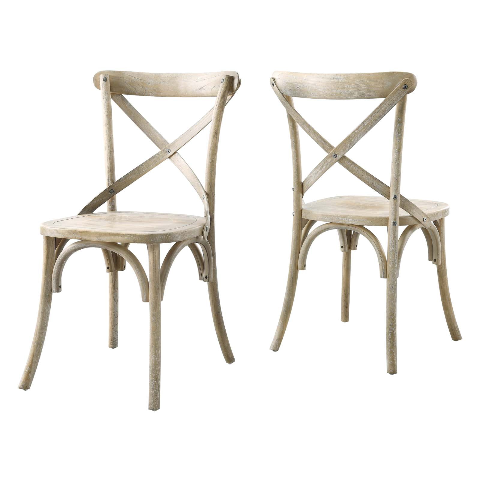 Modway Gear Modern Style Elm Wood Dining Side Chair in Gray Finish