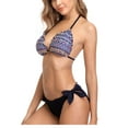 thumbnail image 4 of Sociala Women Bikini Set Swimwear Triangle Top Halter Tropical Print Tie Sides Low Waisted Bathing Suits, 4 of 6