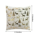 thumbnail image 2 of Uuowzo Furry Fashions Christmas Pillowcase 17.71x17.71in Used for ChristmasDecoration Winter Holiday Decoration Pillow Cover Suitable for Home Sofas Christmas Ornaments, Gold, 2 of 6