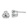 thumbnail image 3 of 14K White Gold 8mm Trillion Cubic Zirconia Stud Earrings, 3 of 5