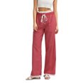 thumbnail image 1 of Diconna Women's Casual Wide Leg Pants Drawstring Elastic Waist Plaid Print Boxer Pants Ruffle Trousers, 1 of 9