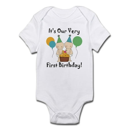 

CafePress - Twin Babies 1St Birthday Infant Bodysuit - Baby Light Bodysuit