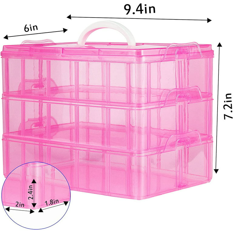 3 Tier Plastic Craft Storage Organizer Box Case with Adjustable  Compartments, PACK - Kroger