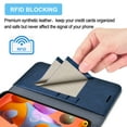 thumbnail image 4 of Galaxy A11 Case, Samsung Galaxy A11 Wallet Case, Takfox Premium [RFID Blocking] Secure Cash ID Credit Card Slots Holder Carrying PU Vegan Leather Magnetic Flip Cover Cases for Galaxy A11 - Blue, 4 of 7