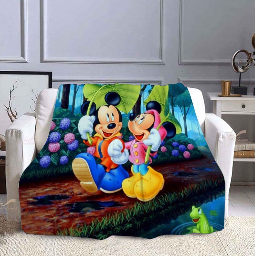 Mickey Mouse Cartoon Novelty Throw Blanket,Home Decor Bedding Kids Throw  Blankets Fits Couch Sofa Bedroom Living Room Suitable for Kids Adults 