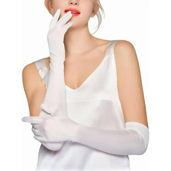 YooGuoGuo Women's Long Sheer Gloves Stretchy Mesh Tulle Gloves Elbow Length Wedding Bridal Opera Party Gloves Formal Costume