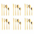 thumbnail image 2 of Gold Silverware Set, BuyGo 24-Piece Stainless Steel Camping Flatware Dinnerware Set for 6, Hand Polish, Dishwasher Safe, 2 of 4
