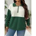 thumbnail image 4 of NISVIYA Women Plus size Autumn&Winter Tops Trendy Oversized Zip Up Long Sleeve Pullover Cozy Shirt, 4 of 6