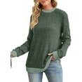 thumbnail image 2 of MOSHU Color Block Sweaters for Women Crewneck Long Sleeves Fashion Tops Pullover Fall Lightweight Women Sweaters, 2 of 11