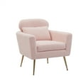 thumbnail image 5 of ARCTICSCORPION 29.5"W Modern Accent Chair, Upholstered Reading Chair, Single Sofa, Leisure Armchair with Gold Metal Leg and Throw Pillow for Living Room Bedroom Dorm Office, Pink, 5 of 7