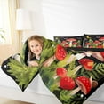 thumbnail image 4 of jejeloiu Red Mushroom Fungus Bedding Comforter Set,Rustic Plants Leaves Twin Comforter Sets,Red Green Black Bedding Set For Girl,Luxury Bedroom Decor Reversible,2-Piece, 4 of 8