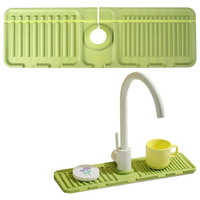 keepw Easy To And Clean Flexible And Durable Silicone Faucet Mat Splashproof Kitchen Faucet Absorbent Mat Matcha Green