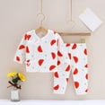 thumbnail image 2 of 0-3 Months Newborn Girl Fall Outfits Fall Winter Clothes Long Sleeve Sweatshirt Pullover Tops + Pants Outfit Set Girls Red Tracksuit, 2 of 7