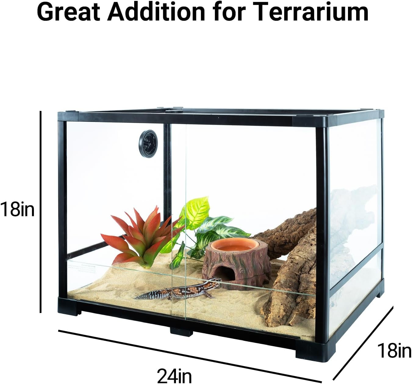 Xwl 3 in 1 Reptile Hide Cave with Detachable Base & Humidity Dish, Essential Tank Terrarium Decor Humid Hideout Accessories for Small Reptiles Crested Gecko, Leopard Gecko, Lizard, Snake, Crabs