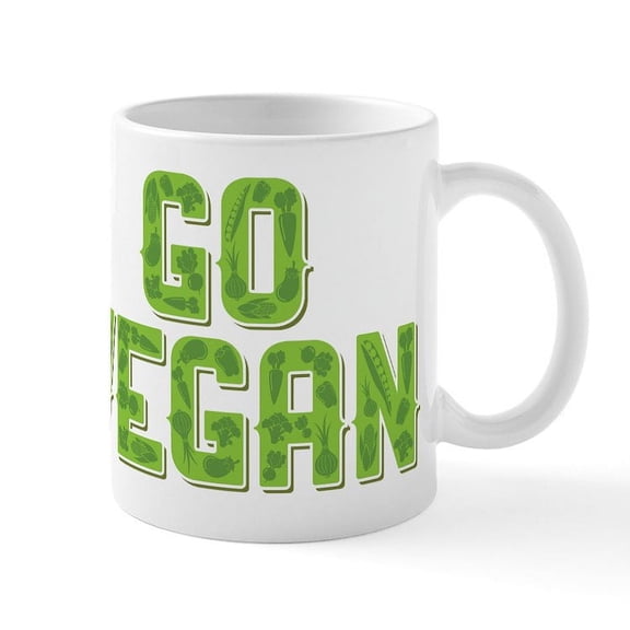CafePress - Go Vegan - 11 oz Ceramic Mug - Novelty Coffee Tea Cup