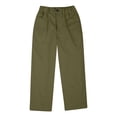 thumbnail image 6 of Dezsed Boys Cargo Pants Kids Lightweight Elastic Waist Straight-Leg Workout Joggers Outdoor Hiking Baggy Trousers 4-5 Years Army Green, 6 of 8