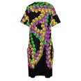 thumbnail image 4 of Collares trenzados de cuentas de Mardi Gras para mujer vestidos de vestido holgados con bolsillo púrpura verde y dorado fondo negro, 4 of 6