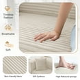 thumbnail image 6 of VFD Convertible Floor Sofa Bed with Storage Pocket, 3 Seats with 3 Pillows Corduroy Folding Mattress Sofa with Zipper Closure, Floor Lounge Couch for Living Room, Bedroom, Studio -Beige, 6 of 16