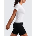 thumbnail image 3 of Remera CRZ YOGA sin costuras, transpirable, cuello redondo, blanca, talla XL, 3 of 6