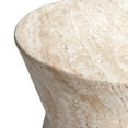 thumbnail image 4 of Hourglass Travertine Stone Finish Italian Design MgO Side Accent Table, 4 of 12