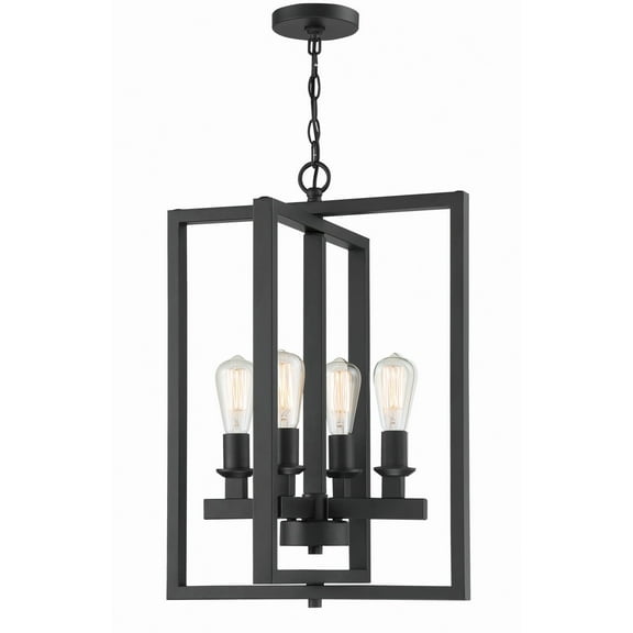 53134-FB Craftmade Lighting Chicago - Four Light Foyer in Transitional Style - 18 inches wide by 25.5 inches high-Flat Black Finish    -Traditional