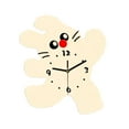thumbnail image 5 of deevoka Cartoon Cat Shaped Wall Clock Decor Hanging Clock for Hotel Dining Room Gift Beige, 5 of 9