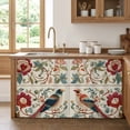 thumbnail image 5 of Vintage Flowers Birds Cabinet Curtain 28"W x 51"L, Spring Floral Retro Art Farmhouse Dust-Proof Privacy Curtain for Closet Shelves Self Adhesive, Sink Skirt for Bathroom Vanity Kitchen Laundry Room, 5 of 9