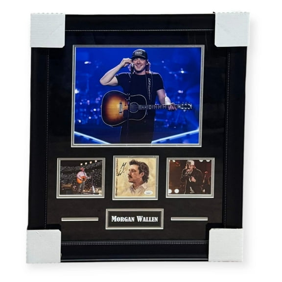 Morgan Wallen Autographed CD Cover Collage Framed To 23x27 JSA