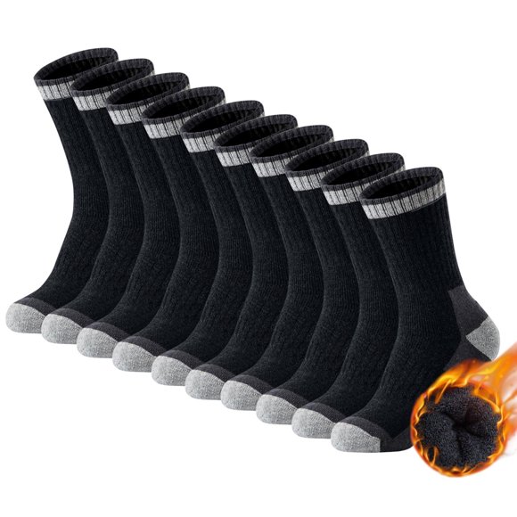 KIHOUT Warm Thermal Wool Socks for Winter Moisture Wicking and Breathable Cozy Boot Socks for Men and Women 5 Pairs
