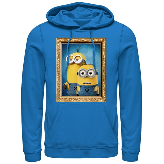 Men's Despicable Me Minions Frame  Pull Over Hoodie Royal Blue Medium