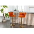 thumbnail image 6 of Cterwk 2PCS Swivel Bar Stools Adjustable Counter Height Chair with Footrest for Kitchen, Dining Room, Orange, 6 of 9