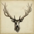 thumbnail image 2 of Popp, Grace 26x26 Gold Ornate Wood Framed with Double Matting Museum Art Print Titled - Triptych Elk Square, 2 of 4