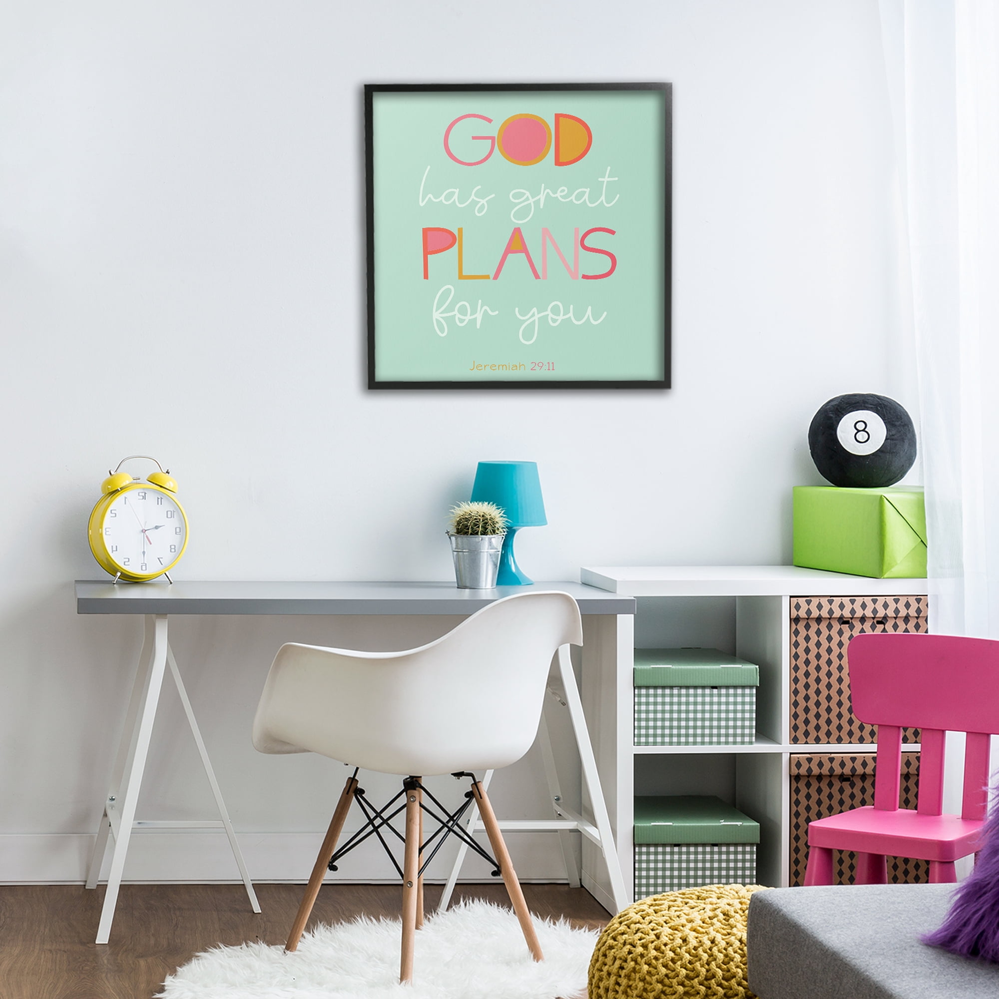 Stupell Industries Green God's Plans For You Black Framed Giclee Art, design by SD Graphics Studio