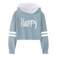 thumbnail image 4 of Byoo Hoodies for Teen Girls Graphic Letter Print Long Sleeve Casual Hooded Sweatshirt Soft Pullover Tops,Light Blue, 4 of 4