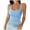 Light Blue, variant on TGPMGRZ Ribbed Tank Tops with Built in Bra Womens Slim Fit Spaghetti Strap Undershirt Light Blue Size L