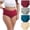 Brick Red, variant on Ladies Plus Size Cotton High Cut Panties Full Hip Coverage Brief 4 Pack Beige Panties