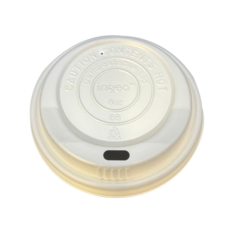 BioGreenChoice CPLA Lids for Hot Cups – Fits 8 oz Cups, White | 1000 Count Compostable Plant-Based Lids for Coffee, Tea, Takeout & Food Service