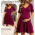 thumbnail image 3 of Women's Summer Maternity Dress Ruffle Short Sleeve Maternity Clothes, 3 of 8