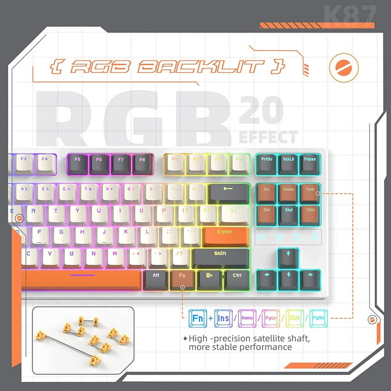 ZIYOULANG K87 MAC Computer Bluetooth Wireless PC Gaming Mechanical